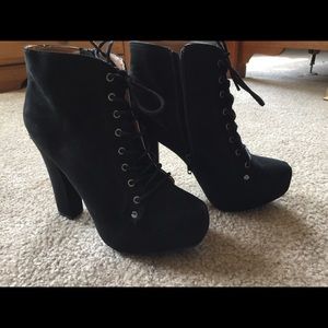Black lace up heels